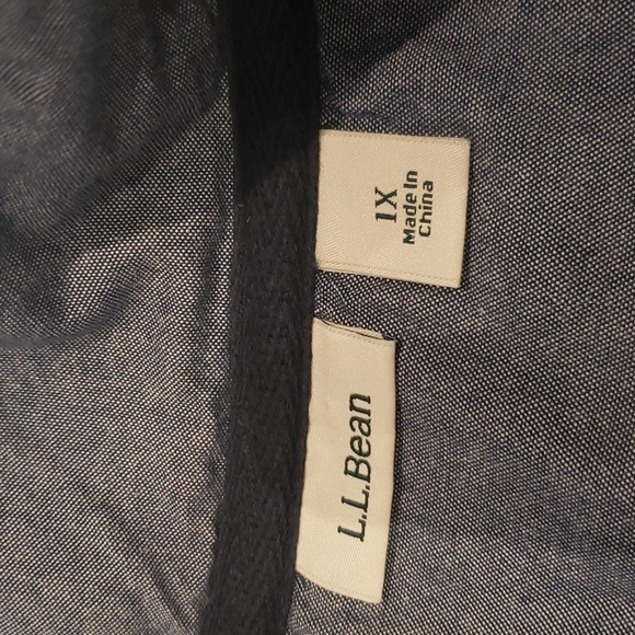 LL Bean Sweat Top Men's XL Green Button Down 3/4 Long Sleeves 100% Cotton - Picture 8 of 11